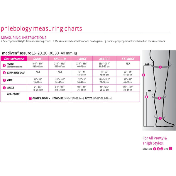 medi assure, 20-30 mmHg, Thigh High w/ Silicone Top-Band, Open Toe