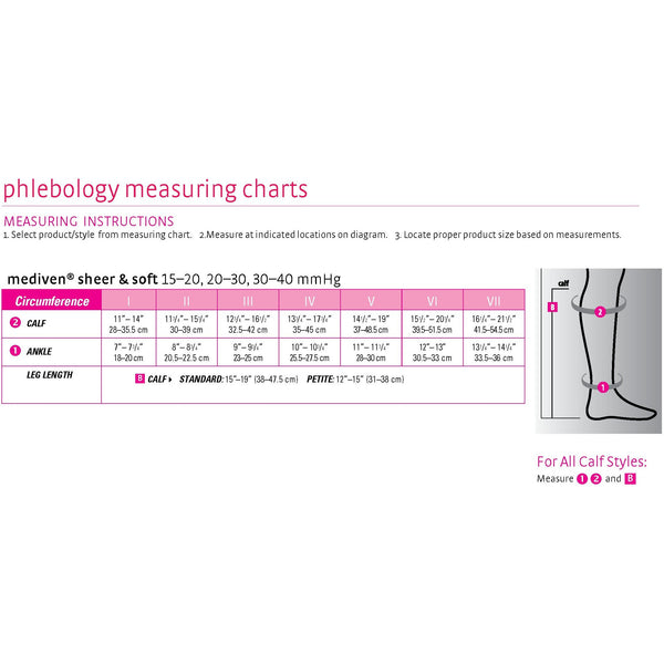 mediven sheer & soft, 15-20 mmHg, Calf High, Closed Toe