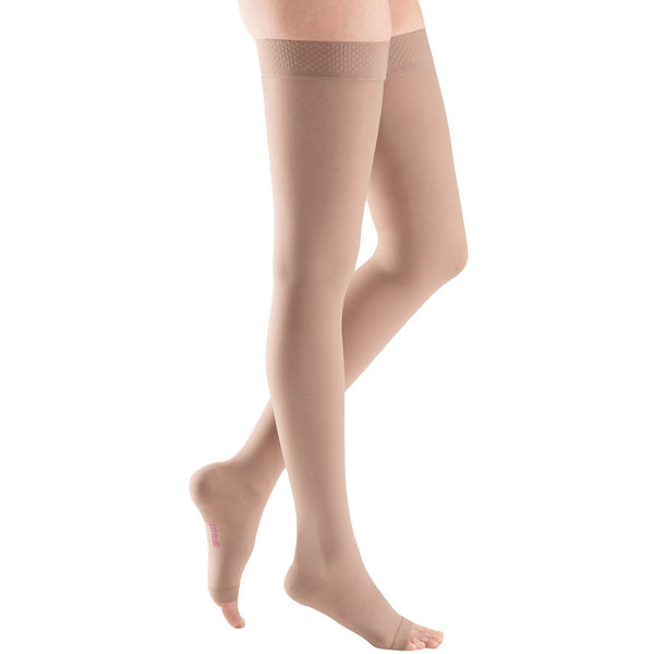 mediven plus, 20-30 mmHg, Thigh High W/ Silicone Top-Band, Open Toe
