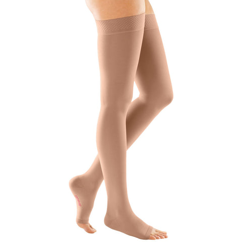 mediven forte, 30-40 mmHg, Thigh High W/ Silicone Top-Band, Open Toe