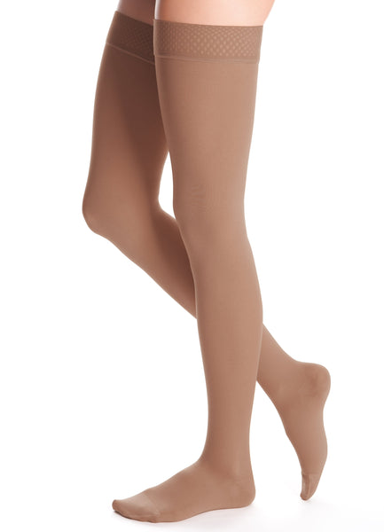 duomed advantage 15-20 mmHg thigh beaded topband open toe petite