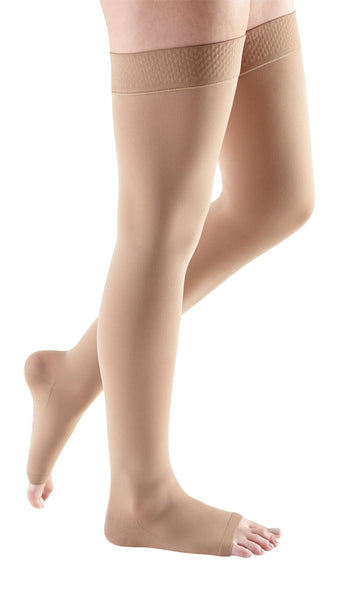 mediven comfort 15-20 mmHg thigh beaded topband open toe petite
