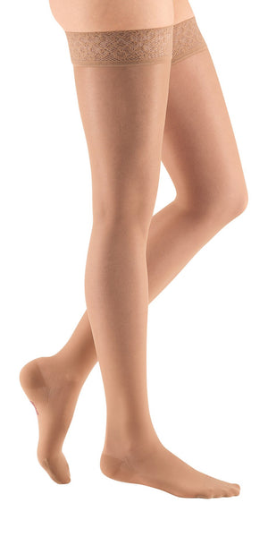mediven sheer & soft 30-40 mmHg thigh lace topband closed toe standard